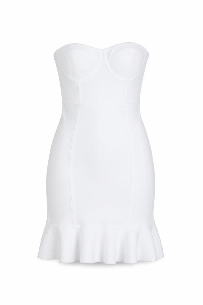 PrettyLittleThing Women's White Bodycon Dress Size 10