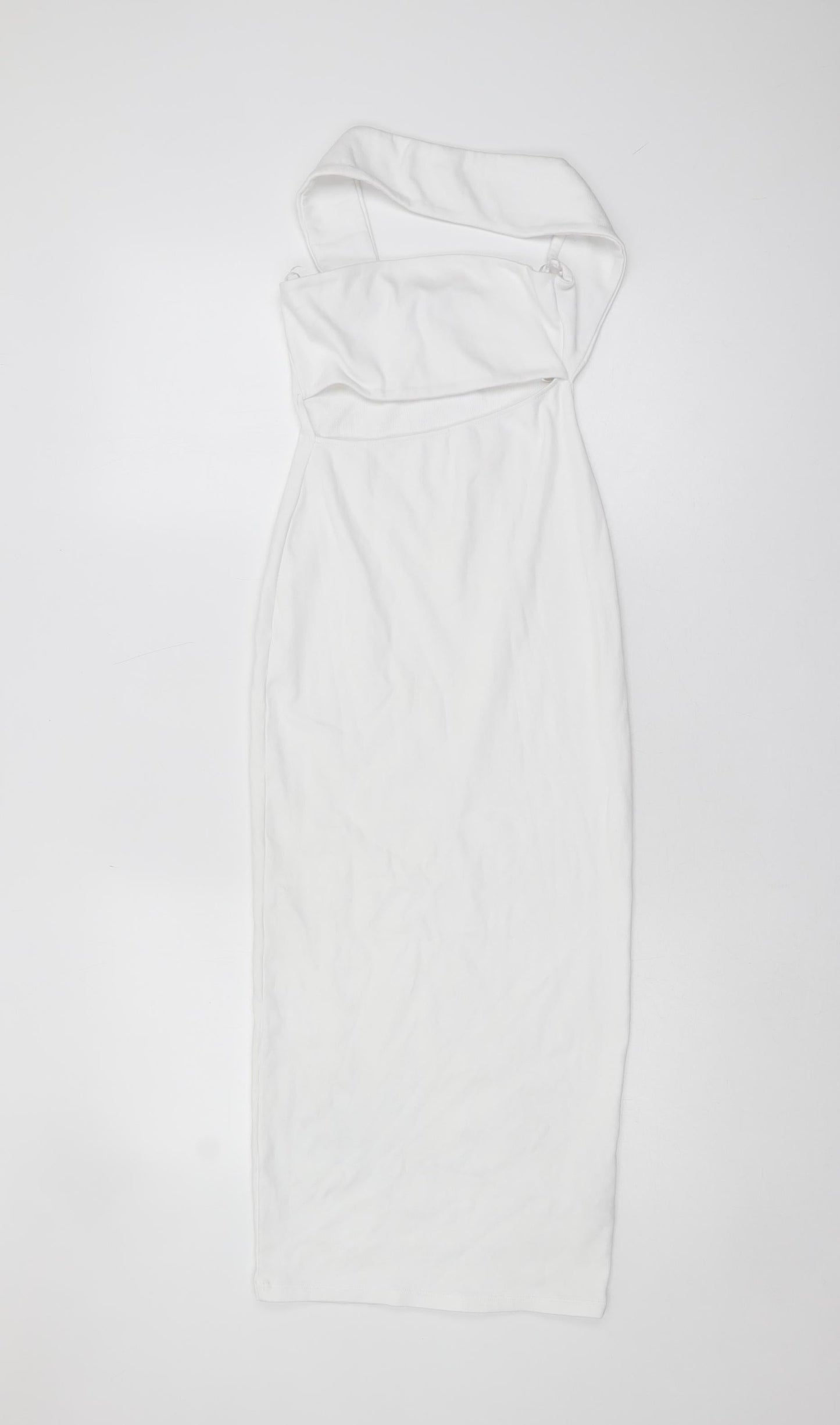 Zara Women’s White S Bodycon Sleeveless Halter Dress
