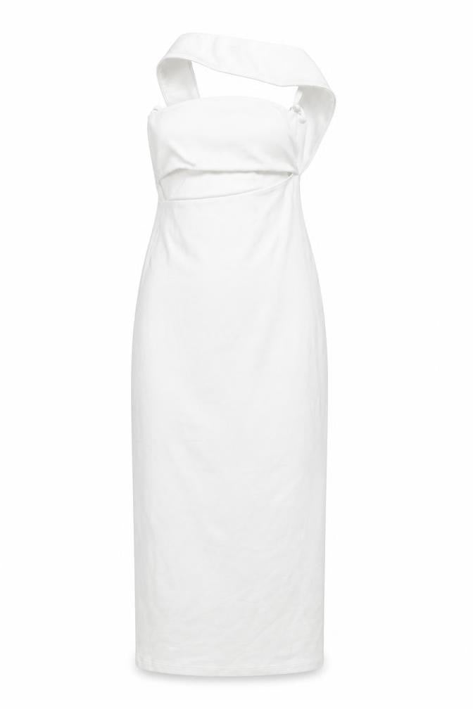 Zara Women’s White S Bodycon Sleeveless Halter Dress
