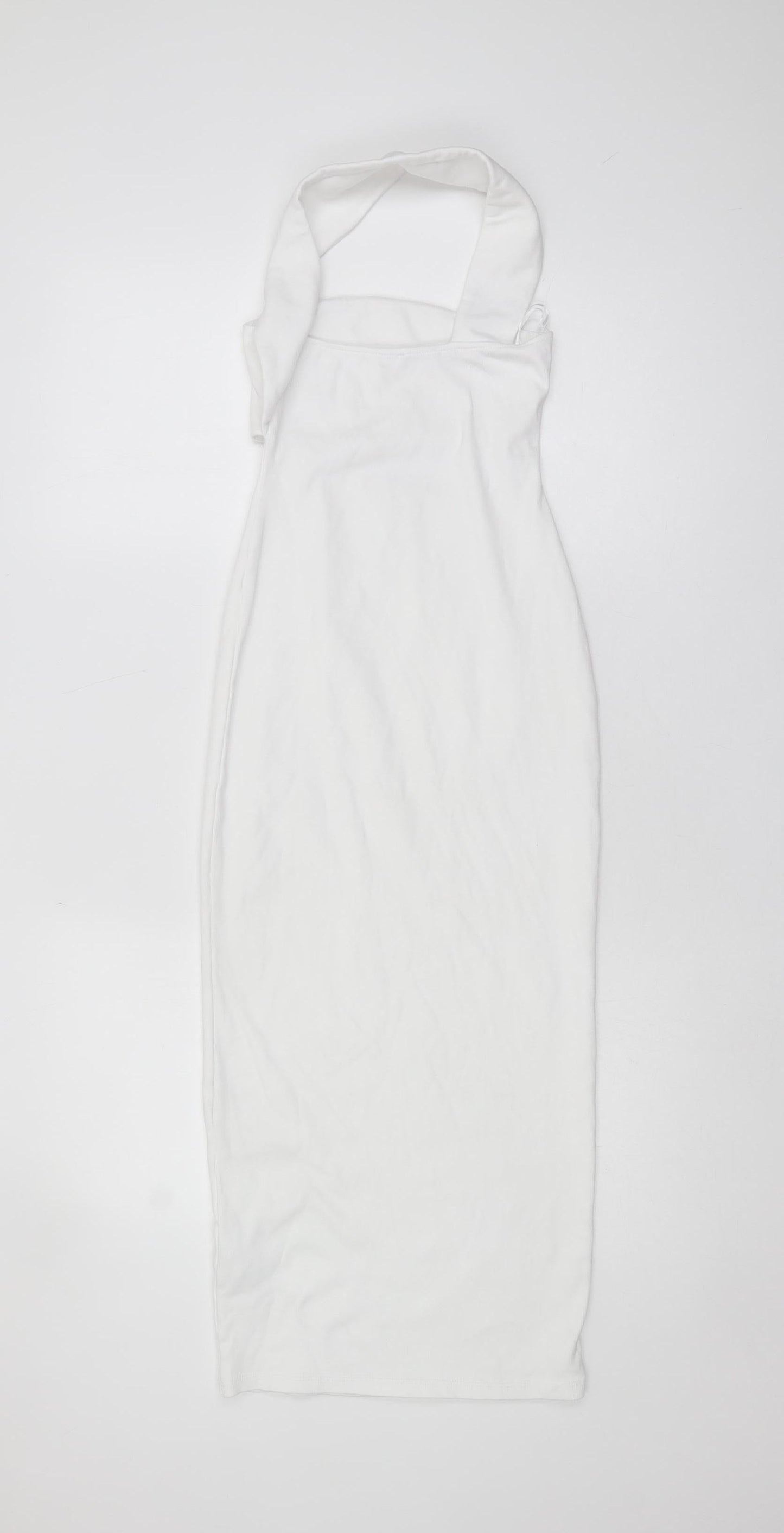 Zara Women’s White S Bodycon Sleeveless Halter Dress
