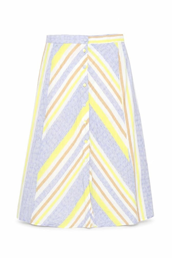 MNG Women's Multicoloured Striped Skirt Size 10