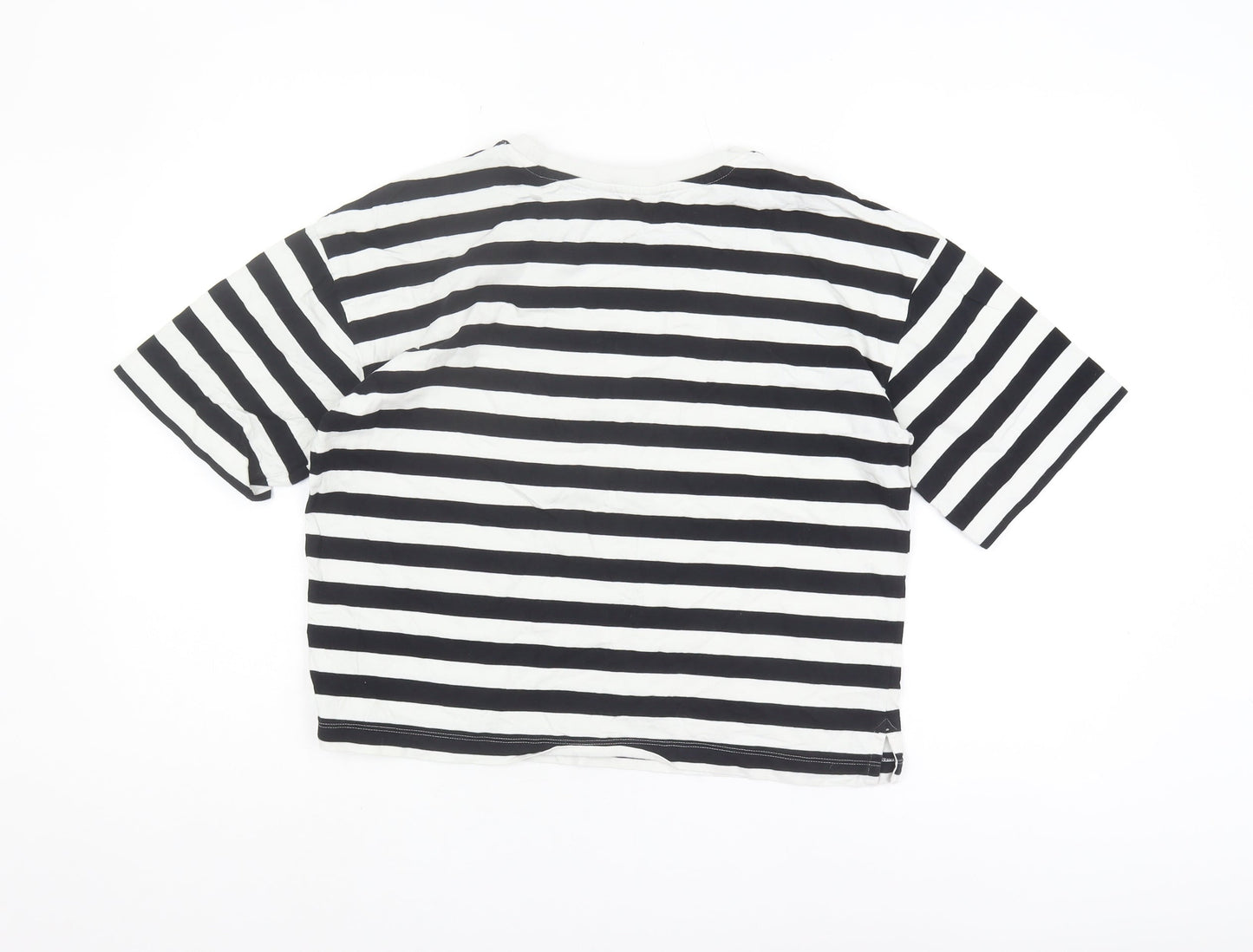 Marks and Spencer Women's Black & White Striped T-Shirt, Size 10