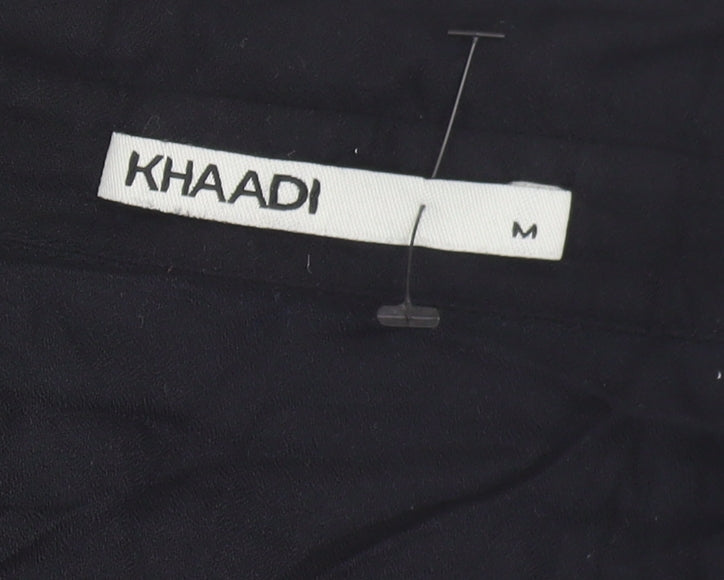 Khaadi Women's Black Embroidered Button-Up Shirt M