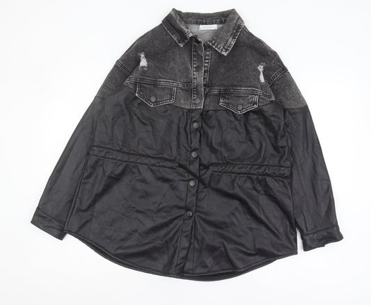 Barrels and Oil Women's Black Denim Jacket Size 12
