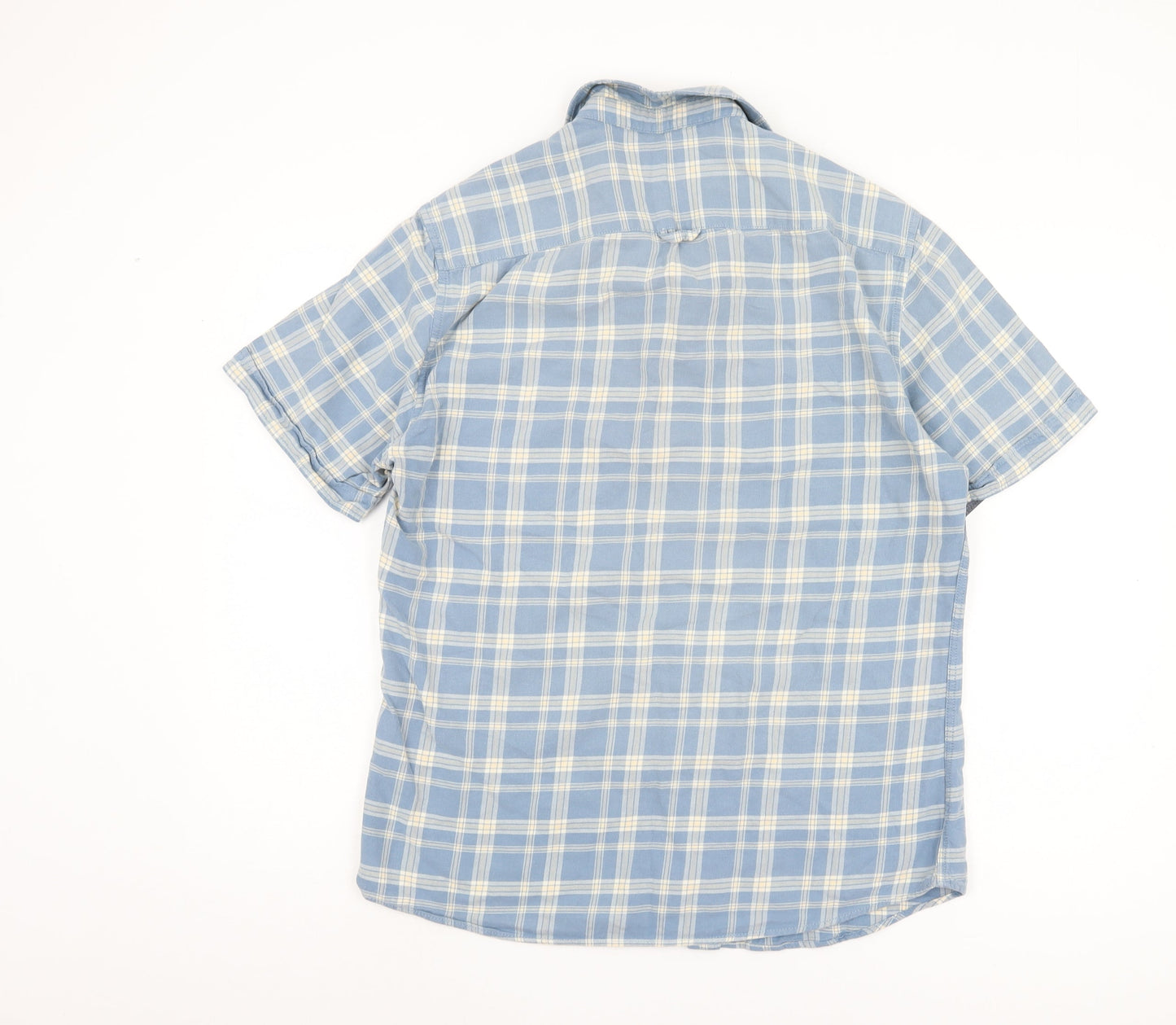 Marks and Spencer Men's Blue Plaid Shirt - Size M