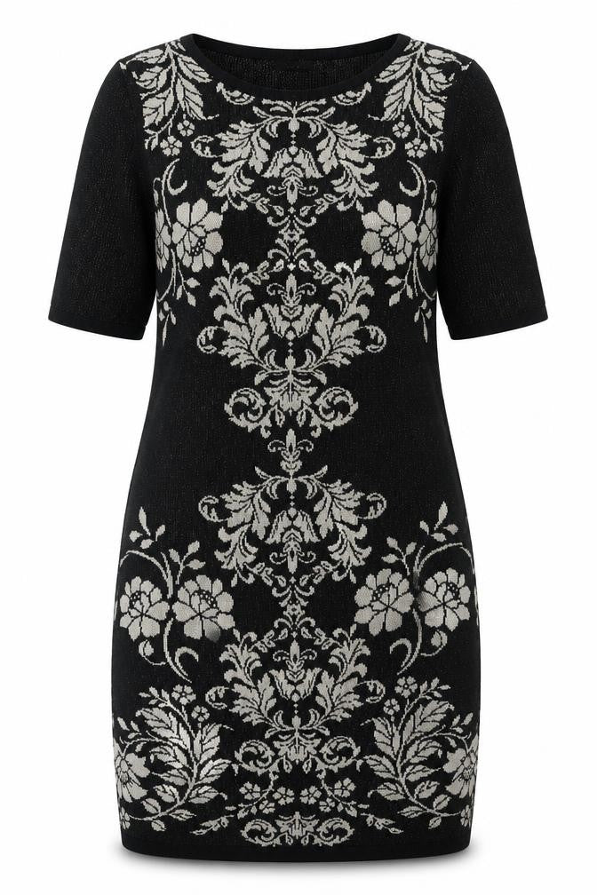 M&Co Women's Black Floral Dress Size 14