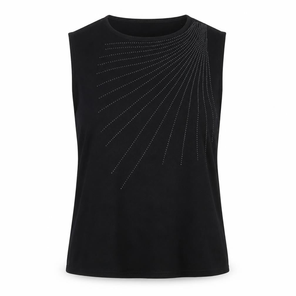 Bonmarché Women's Black Studded Tank Top L