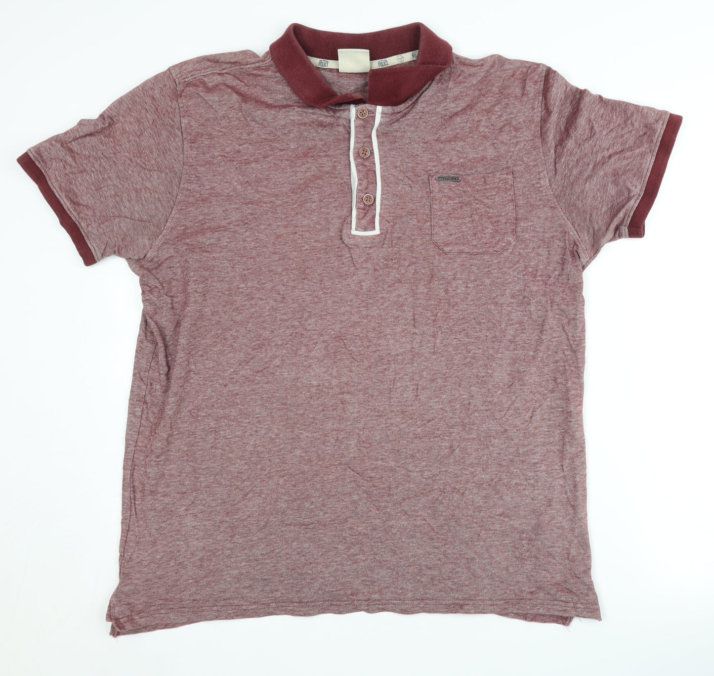 Police Men's Red Polo Shirt Size S