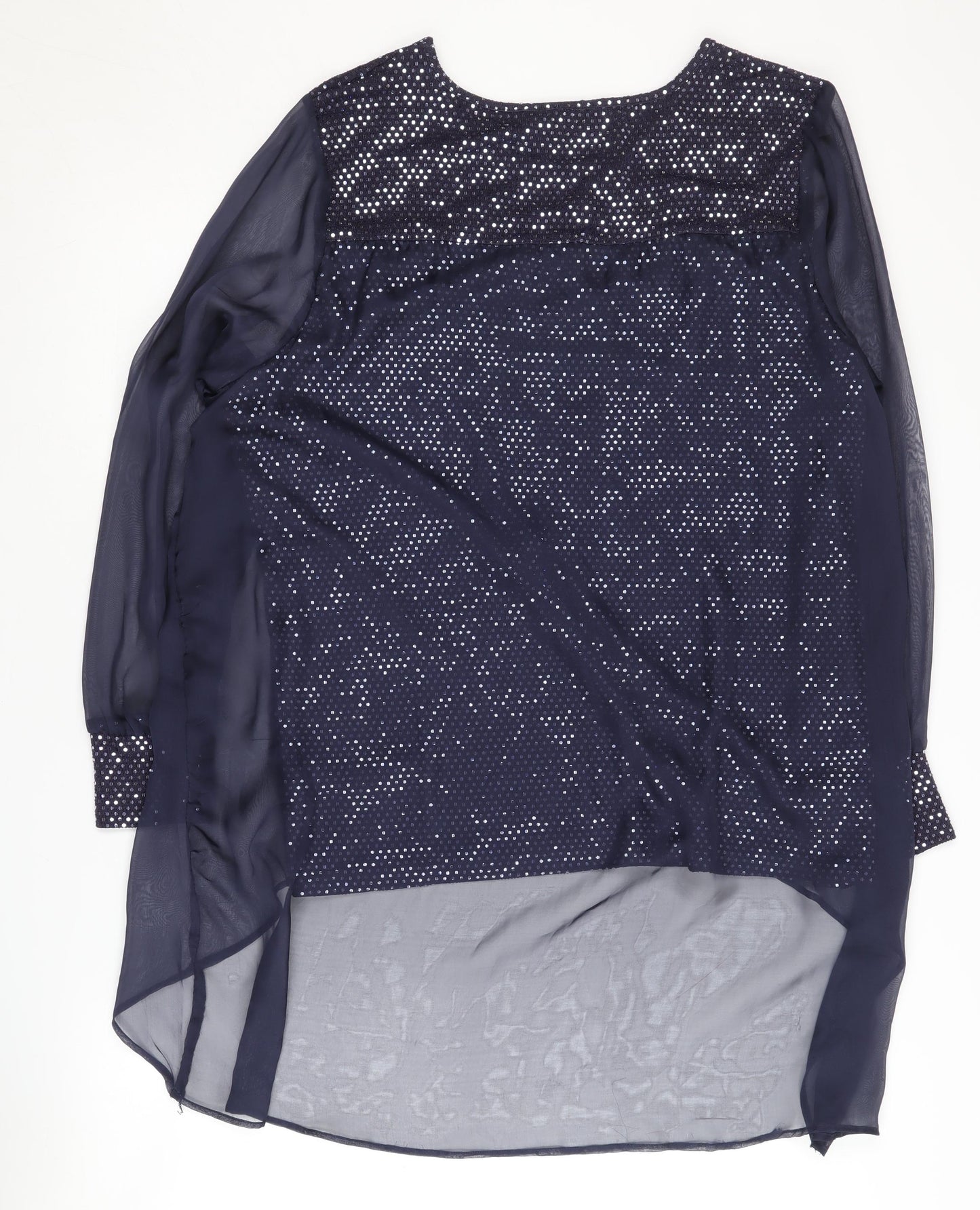 Klass Women's Blue Sequin Tunic Blouse Size 18