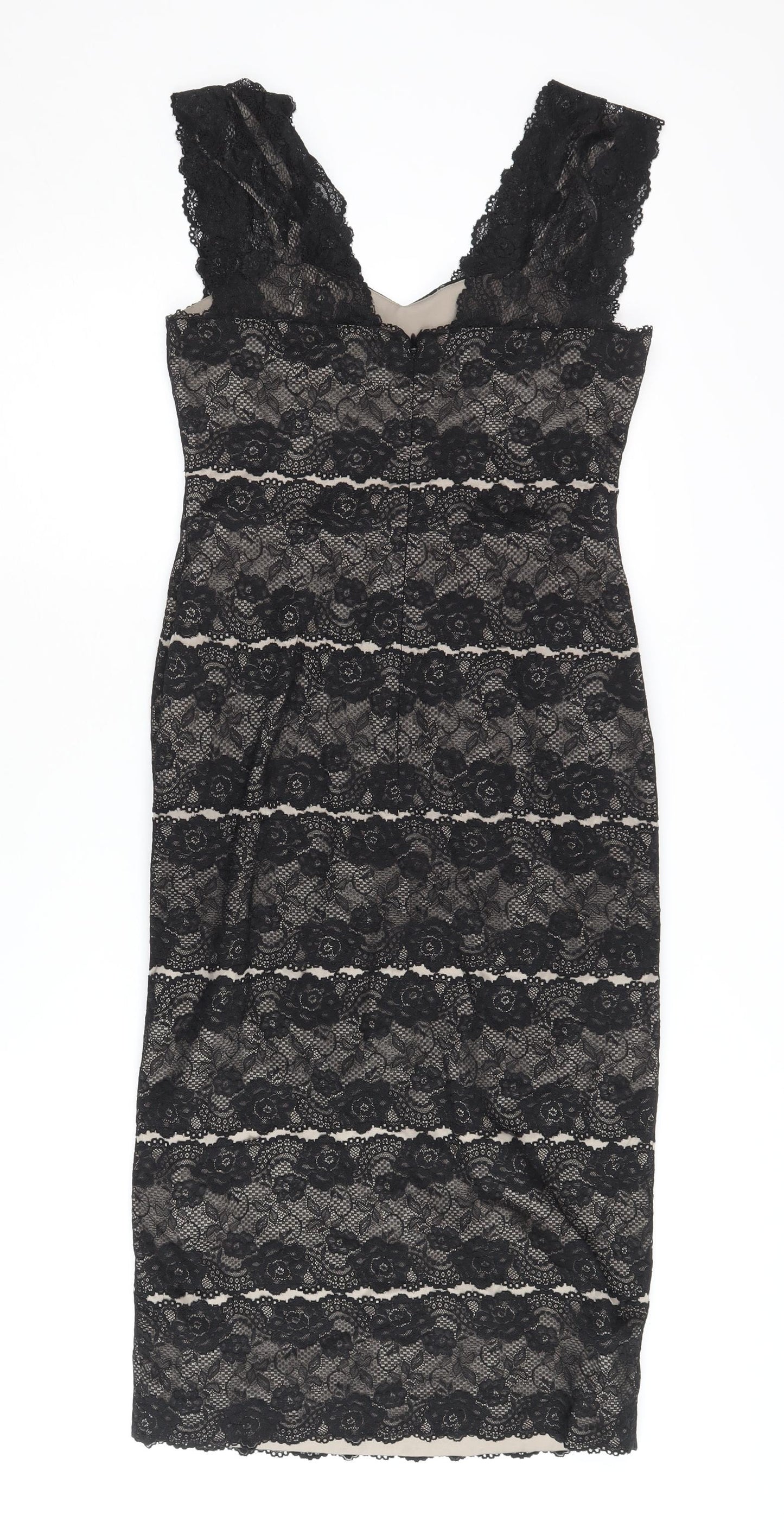 Phase Eight Women's Black Lace Sheath Dress Size 10