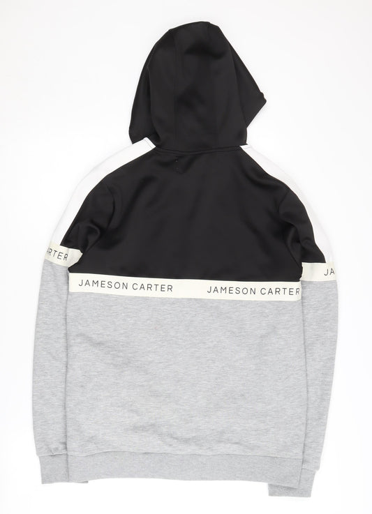 Jameson Carter Men's Black Grey Full Zip Hoodie M
