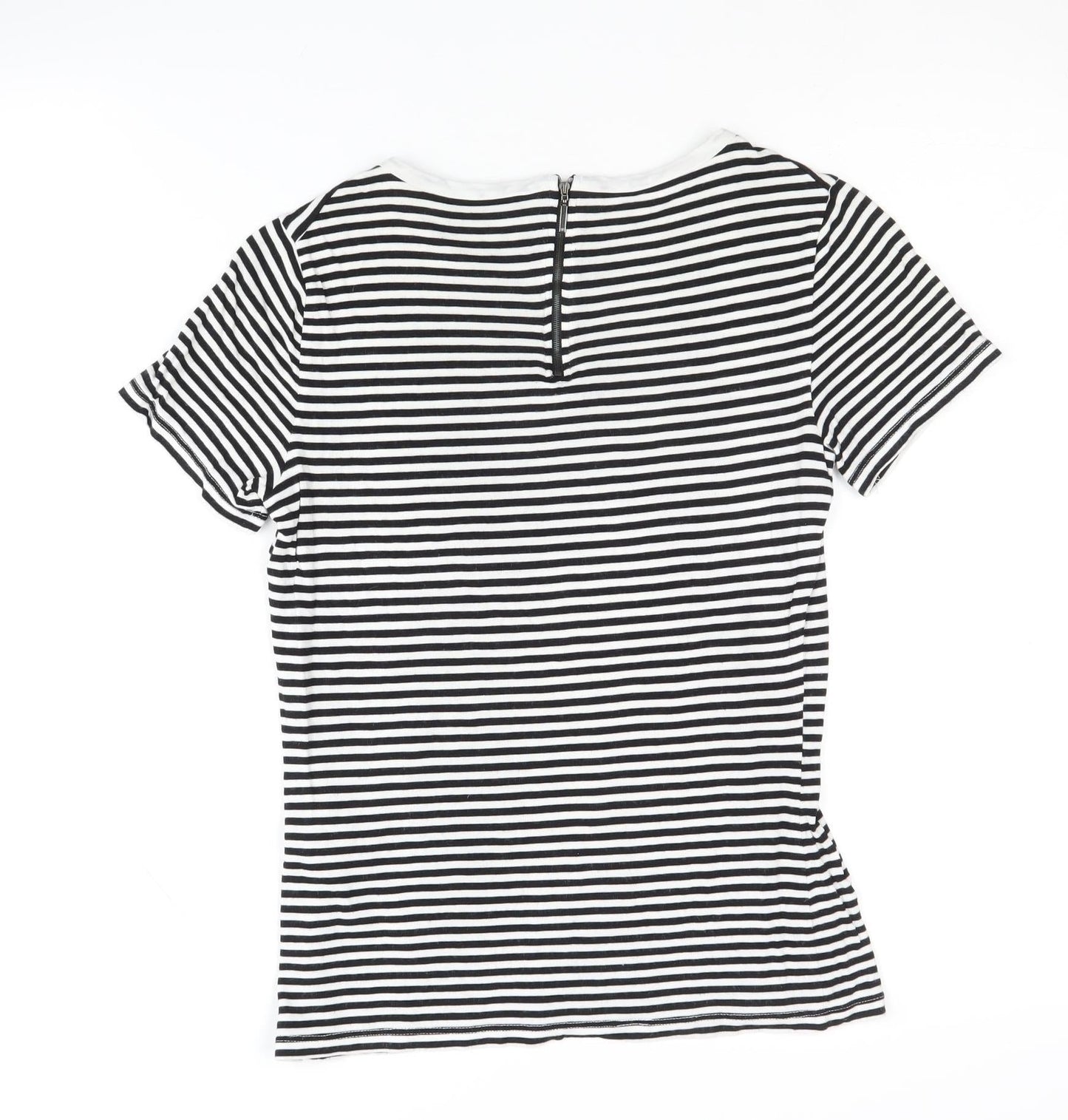 Armani Exchange Women's Black Stripe T-Shirt, 2XS, Rayon