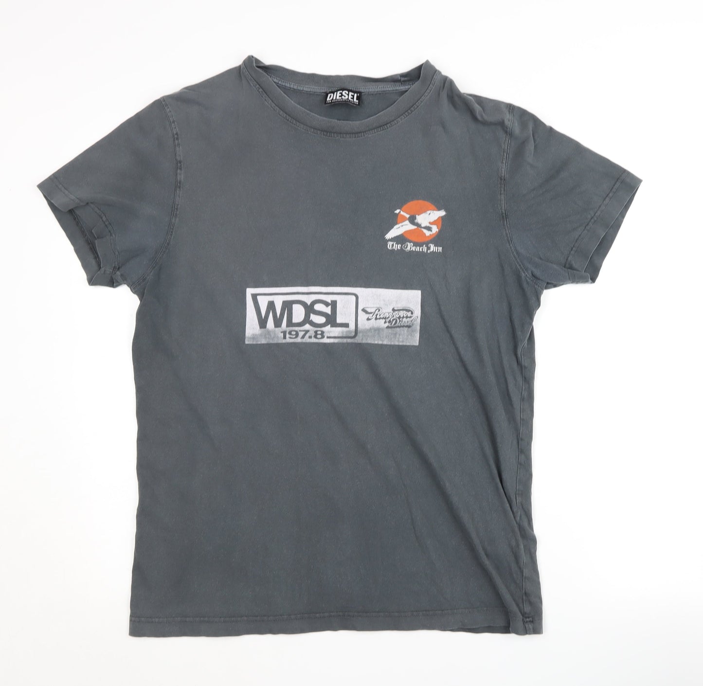 Diesel Men’s Grey Graphic Print T-Shirt, Size L