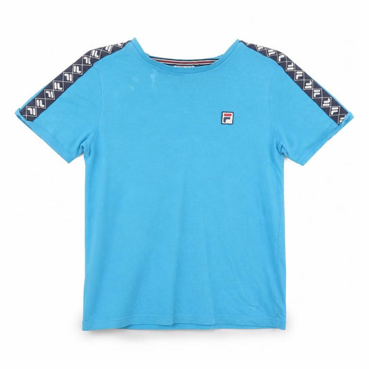Fila Boys Blue Cotton T-Shirt Size 13-14 Years - Logo Accent