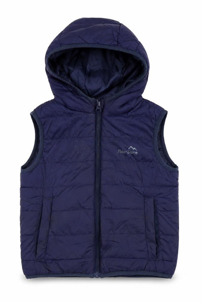 Peter Storm Boys Blue Hooded Bodywarmer Jacket, 3-4 Years