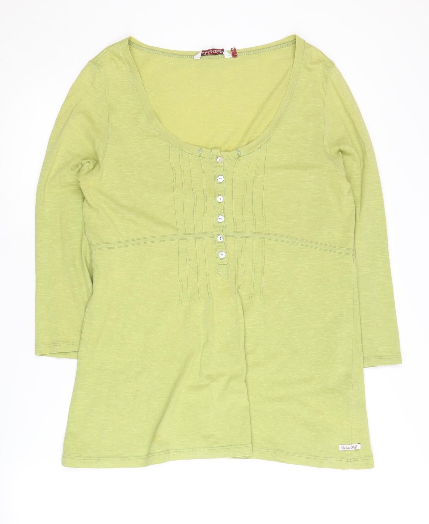 White Stuff Women's Green 3/4 Sleeve Blouse Size 14