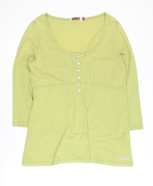 White Stuff Women's Green 3/4 Sleeve Blouse Size 14