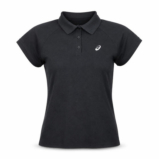 Womens UK Size M ASICS Black Cotton Blend Polo