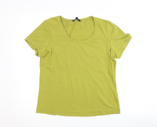 Hobbs Women's Green Scoop Neck T-Shirt Size L