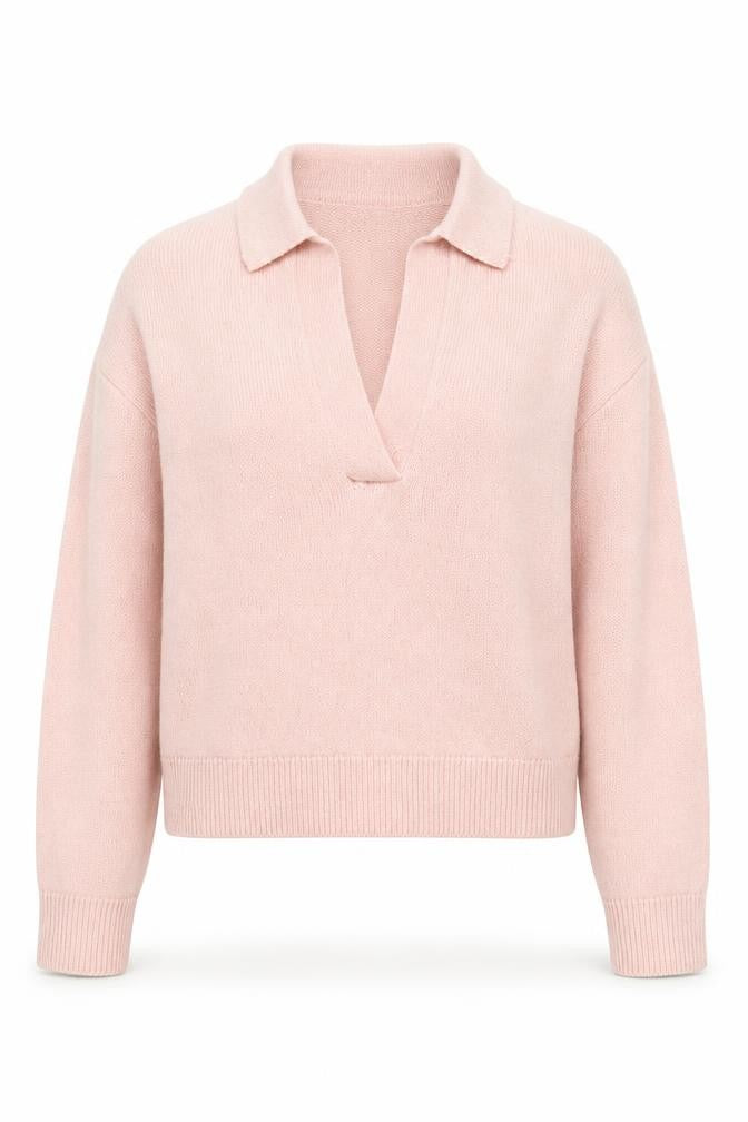 Womens UK S Regular Jaeger Pink Henley Tight-Knit