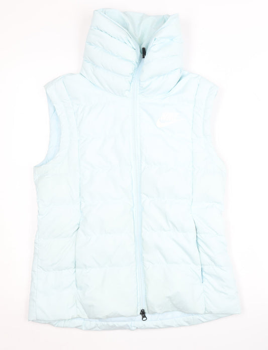 Nike Women's Blue Puffer Waistcoat, Size M