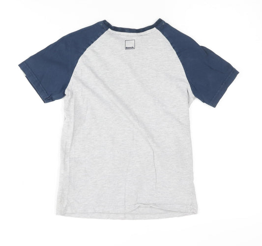 Bench Boys Crew Neck Blue and Grey T-Shirt Size 7-8 Years
