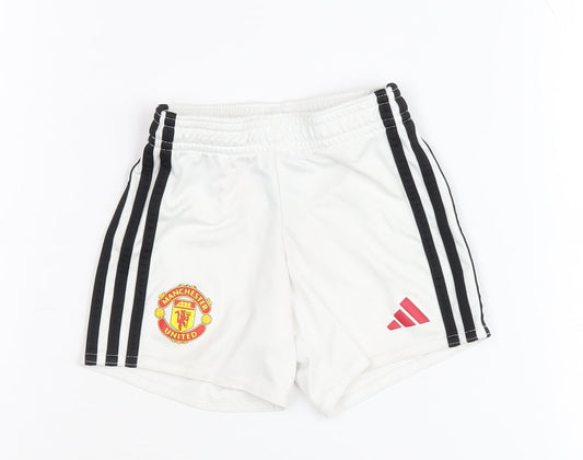 Adidas Unisex White Sports Shorts 12-18M Manchester United