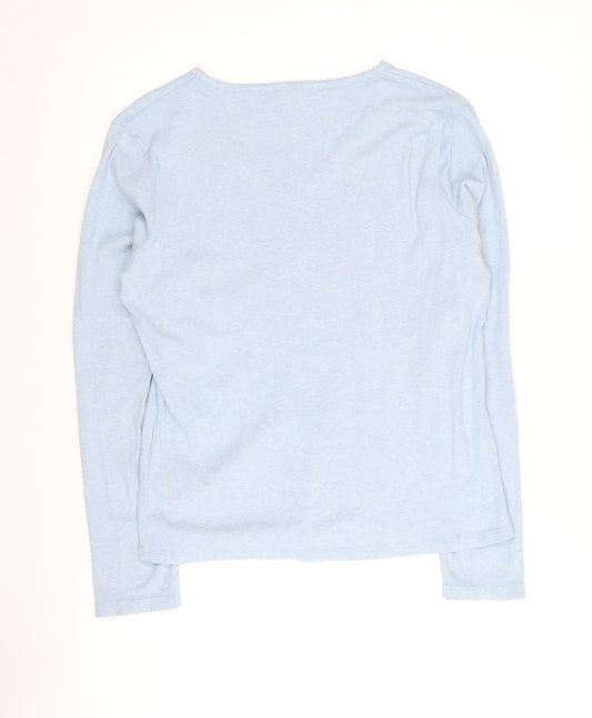 Boden Women's Blue V-Neck Long Sleeve T-Shirt Size 14