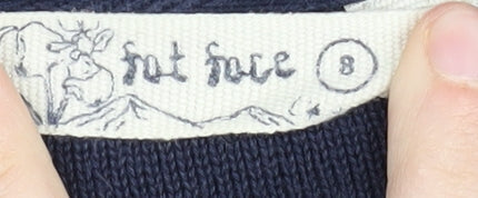 Fat Face Women's Blue Striped Pullover Jumper - Size 8