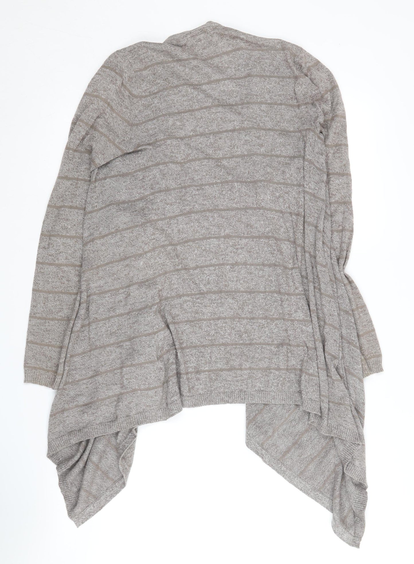 Fat Face Women's Grey Striped Open Front Cardigan Size 6