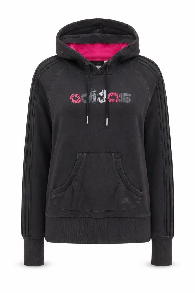 Womens UK 10 Regular adidas Black Pullover Hoodie
