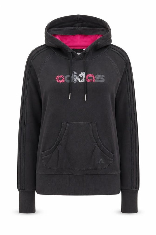 Womens UK 10 Regular adidas Black Pullover Hoodie