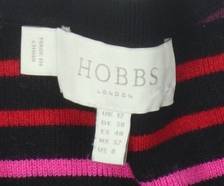 Hobbs Women's Multicoloured Stripe Knit Fit & Flare Dress Size 12