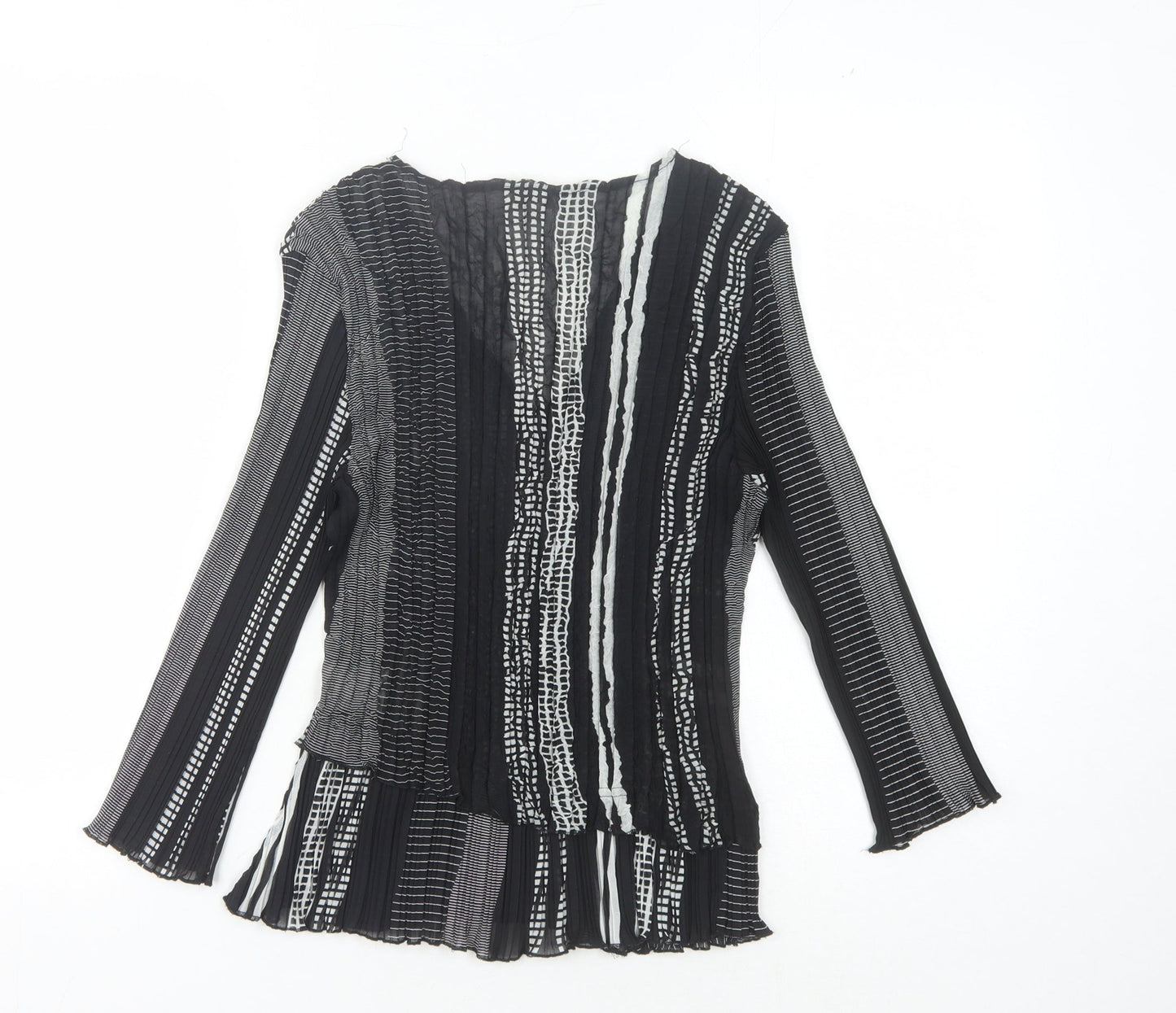 CC Women's Black Striped Blouse M - Elegant and Stylish