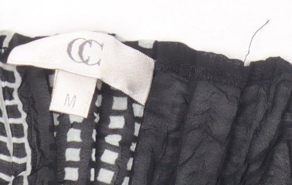 CC Women's Black Striped Blouse M - Elegant and Stylish