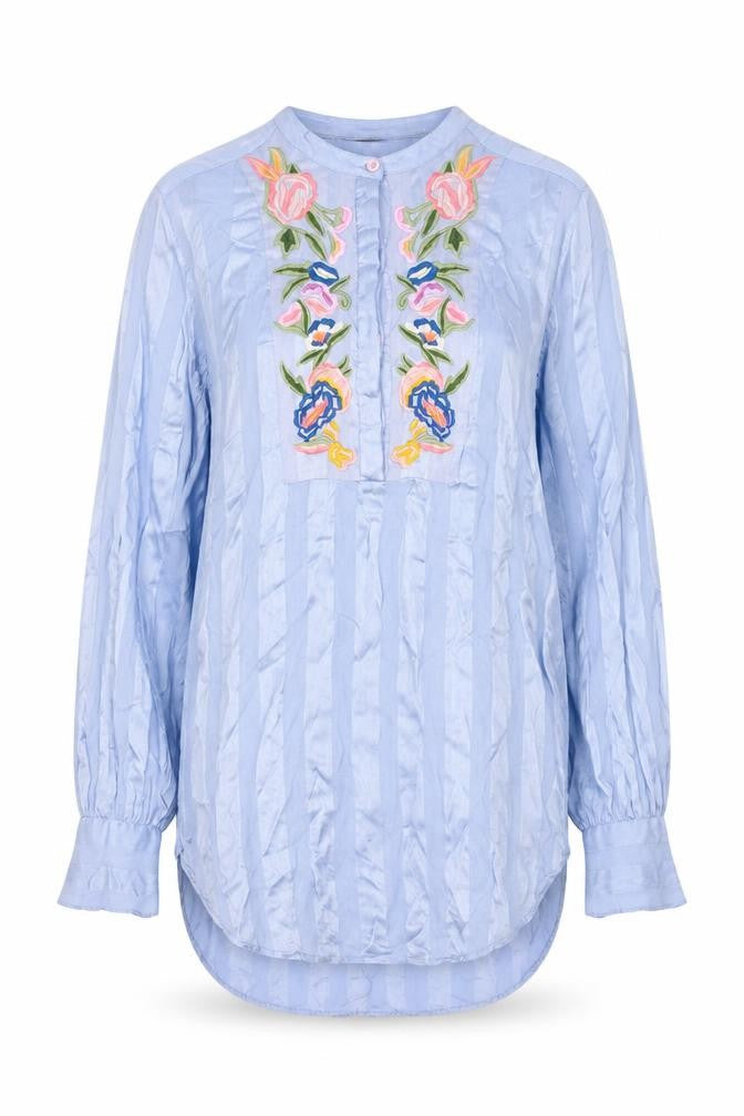 Womens UK Size 10 French Connection Blue Viscose Blouse