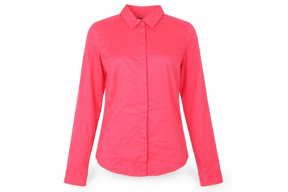 Womens UK Size 10 Long Tall Sally Red Cotton Button-Up