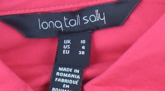 Long Tall Sally Women's Red Button-Up Shirt Size 10