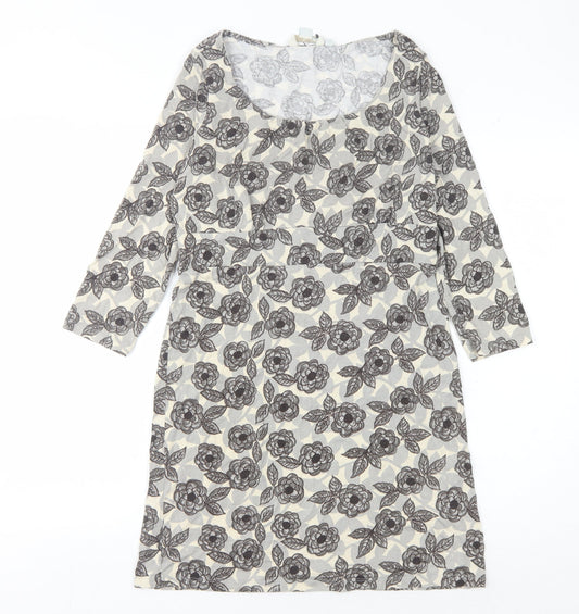 Boden Women's Multicoloured Floral Dress, Size 6, 3/4 Sleeve