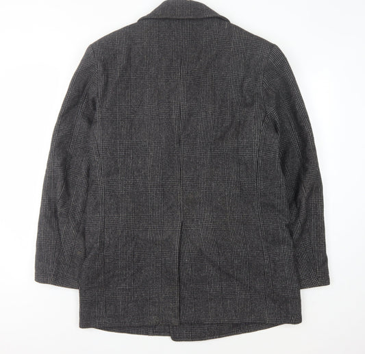 Feraud Men's Grey Wool Cashmere Pea Coat M
