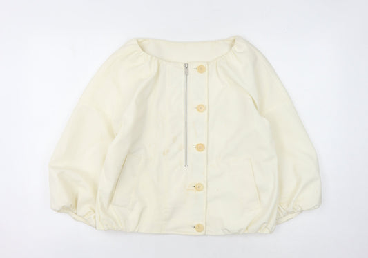 BCBGMAXAZRIA Women's Ivory Jacket, Size S, Button & Zip