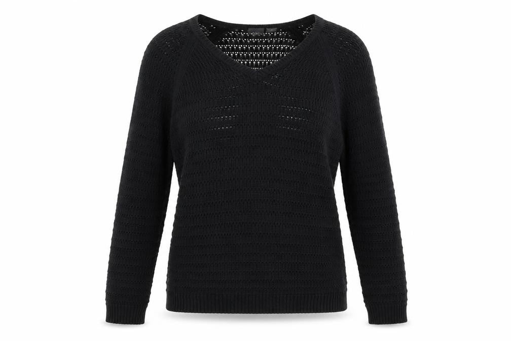 Womens UK L Regular Armani Exchange Black Pullover Open-Knit