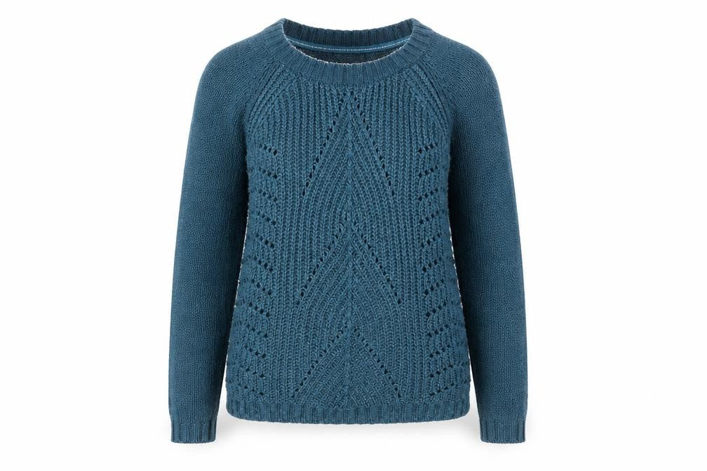 Womens UK 8 Regular FatFace Blue Pullover Open-Knit