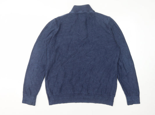 Fat Face Men's Blue High Neck Pullover Jumper L