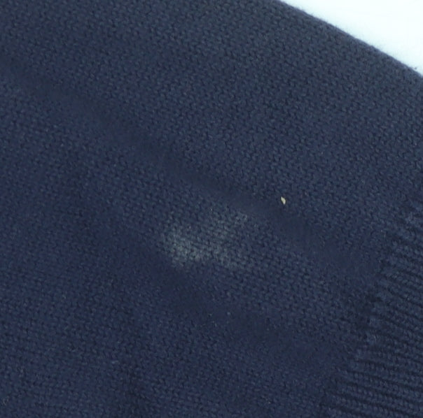 Wolsey Men's Blue V-Neck Knit Pullover Jumper Size M