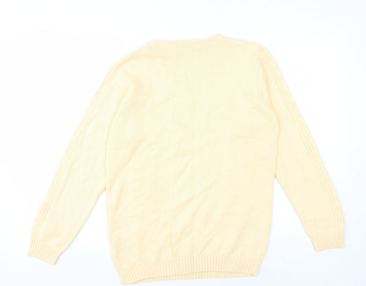 Jumper Women's Ivory Cable-Knit V-Neck Pullover S