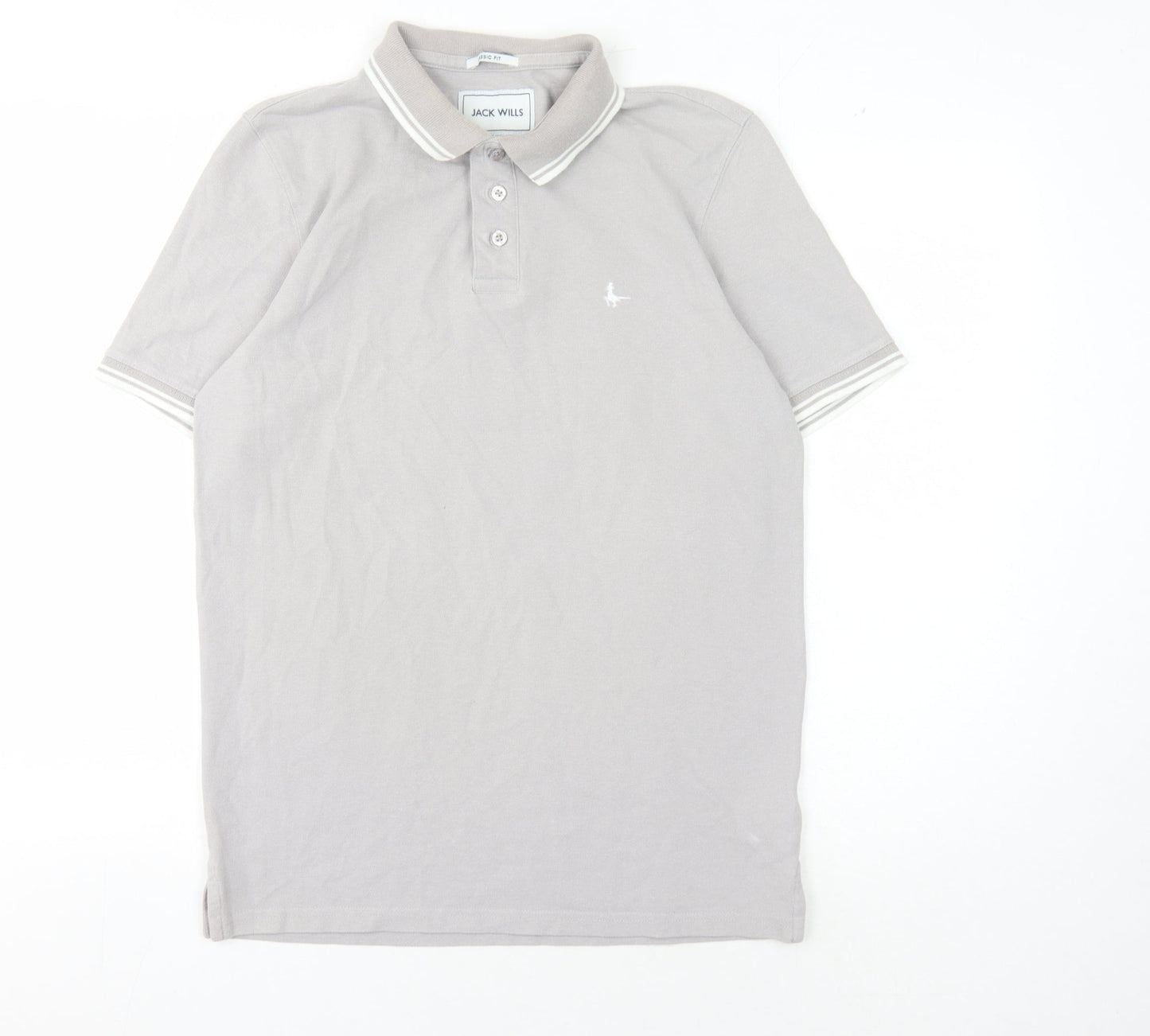 Jack Wills Men's Grey Classic Fit Polo Shirt S