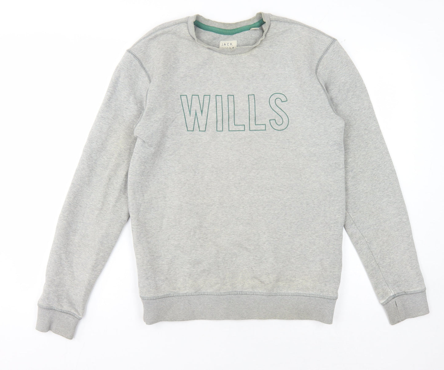 Jack Wills Men's Grey Graphic Print XS Pullover Sweatshirt