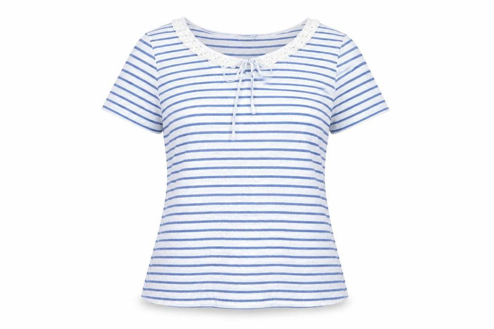 Womens UK Size XL KEW Blue Cotton T-Shirt