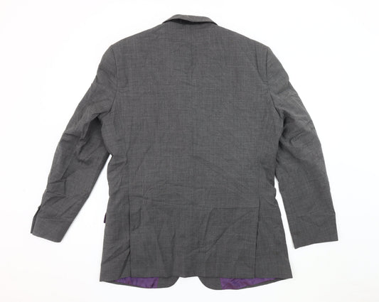 Brook Taverner Men's Grey Blazer, Size 40R, Formal Single-Breasted